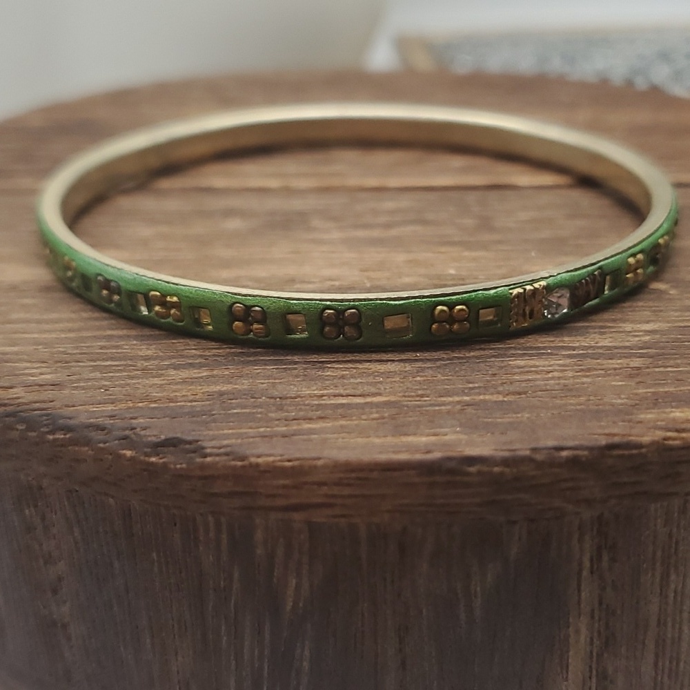 Bollywood crystal green bridal‎ bracelet slider bangle  B2007